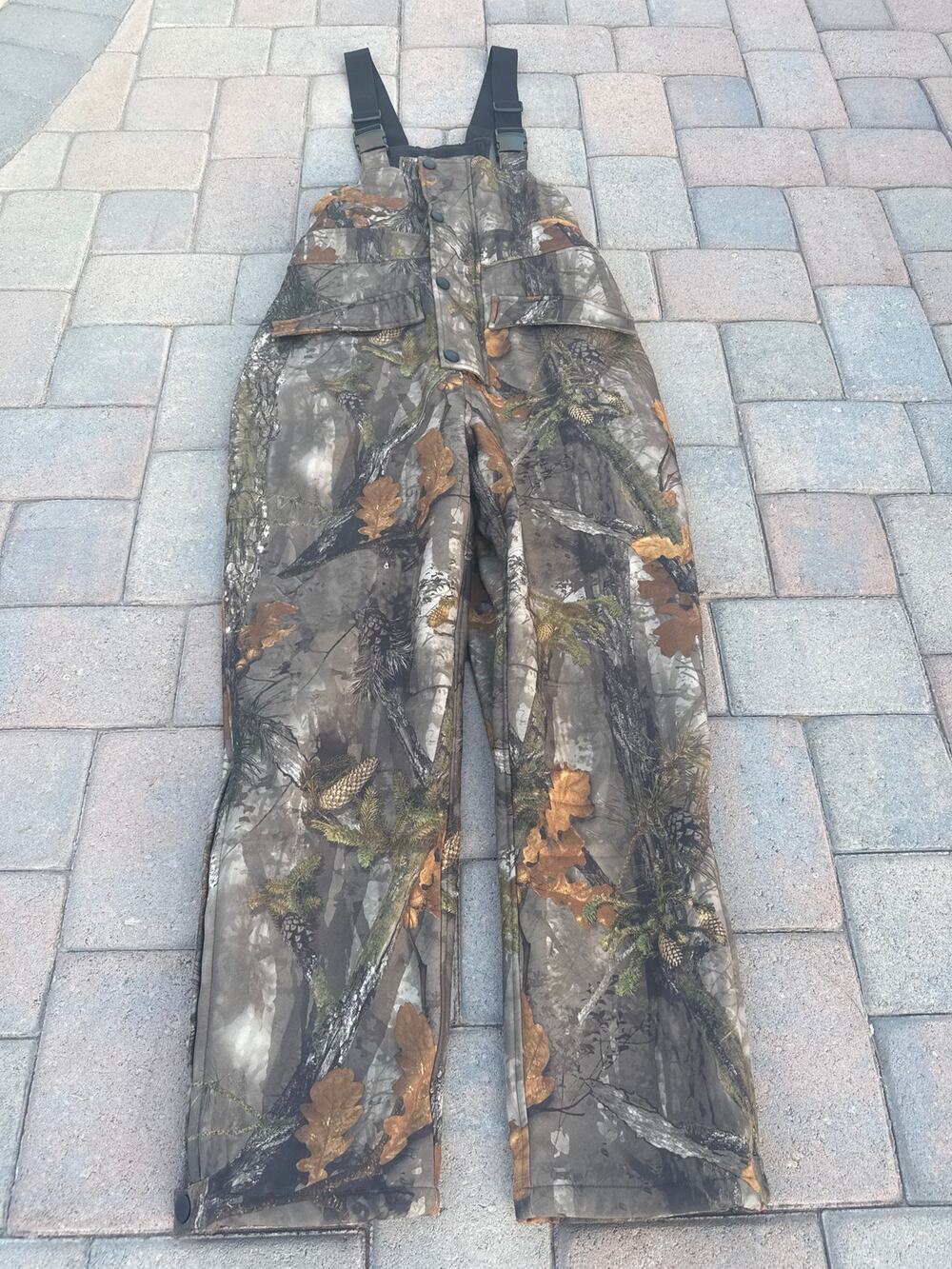 NEW VIEW Camo Hunting Overalls Mens L Fleece Lined Insulated Bibs